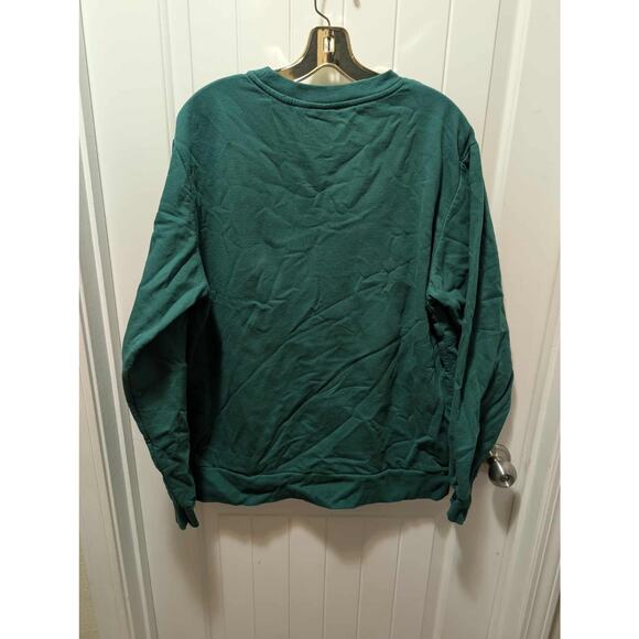 Less Talkin' More Noggin' Classic Green Christmas Holiday Sweatshirt Size L - Picture 4 of 6